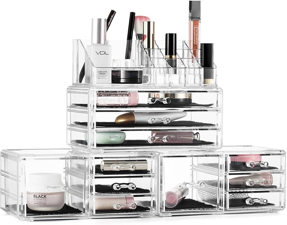 Felicite Home Acrylic Jewelry and Cosmetic Storage Boxes Makeup Organizer Set, 4 Piece | Amazon (US)