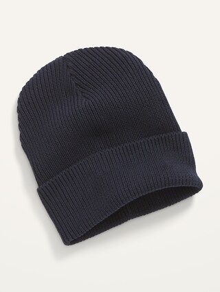 Rib-Knit Wide-Cuff Gender-Neutral Beanie Hat for Adults | Old Navy (US)