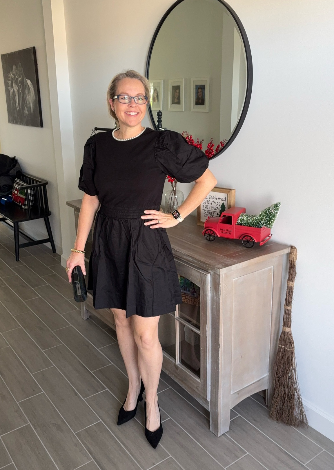 I love this dress! It is so comfortable and fun. Free Assembly 100% Cotton Pearl beaded dress with pockets. I’m wearing a size small stay true to size. 

#LTKSeasonal #LTKOver40 #LTKHoliday