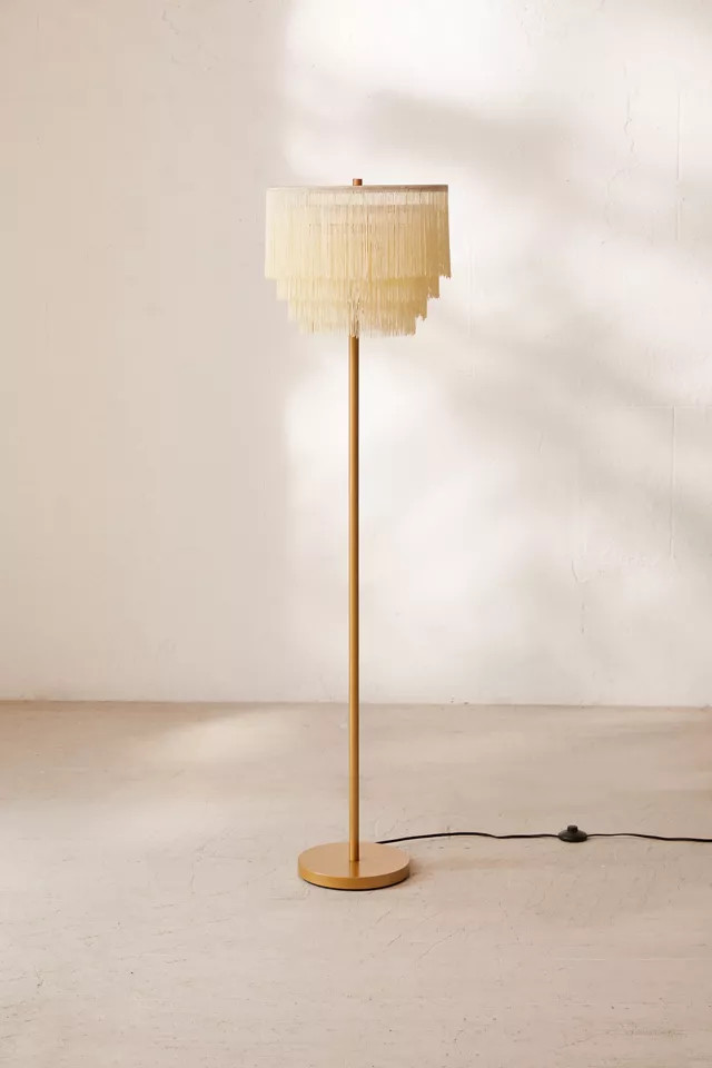 Phoebe Tiered Fringe Floor Lamp | Urban Outfitters (US and RoW)