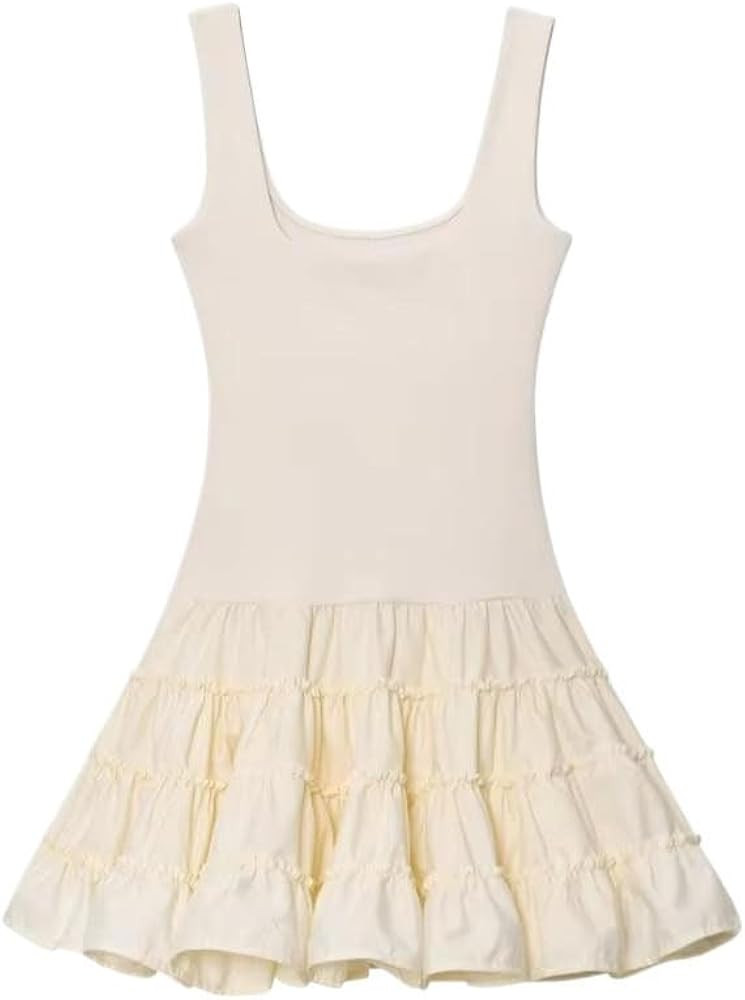 Summer Women's Slimming Patchwork Elegant Waist-Cinching Cake Halter Dress | Amazon (US)