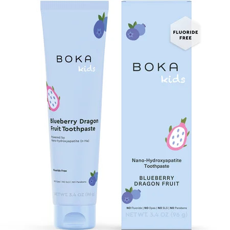 Boka Fluoride Free Toothpaste, Nano Hydroxyapatite Toothpaste - Blueberry Dragonfruit Flavor - 3.4oz | Walmart (US)