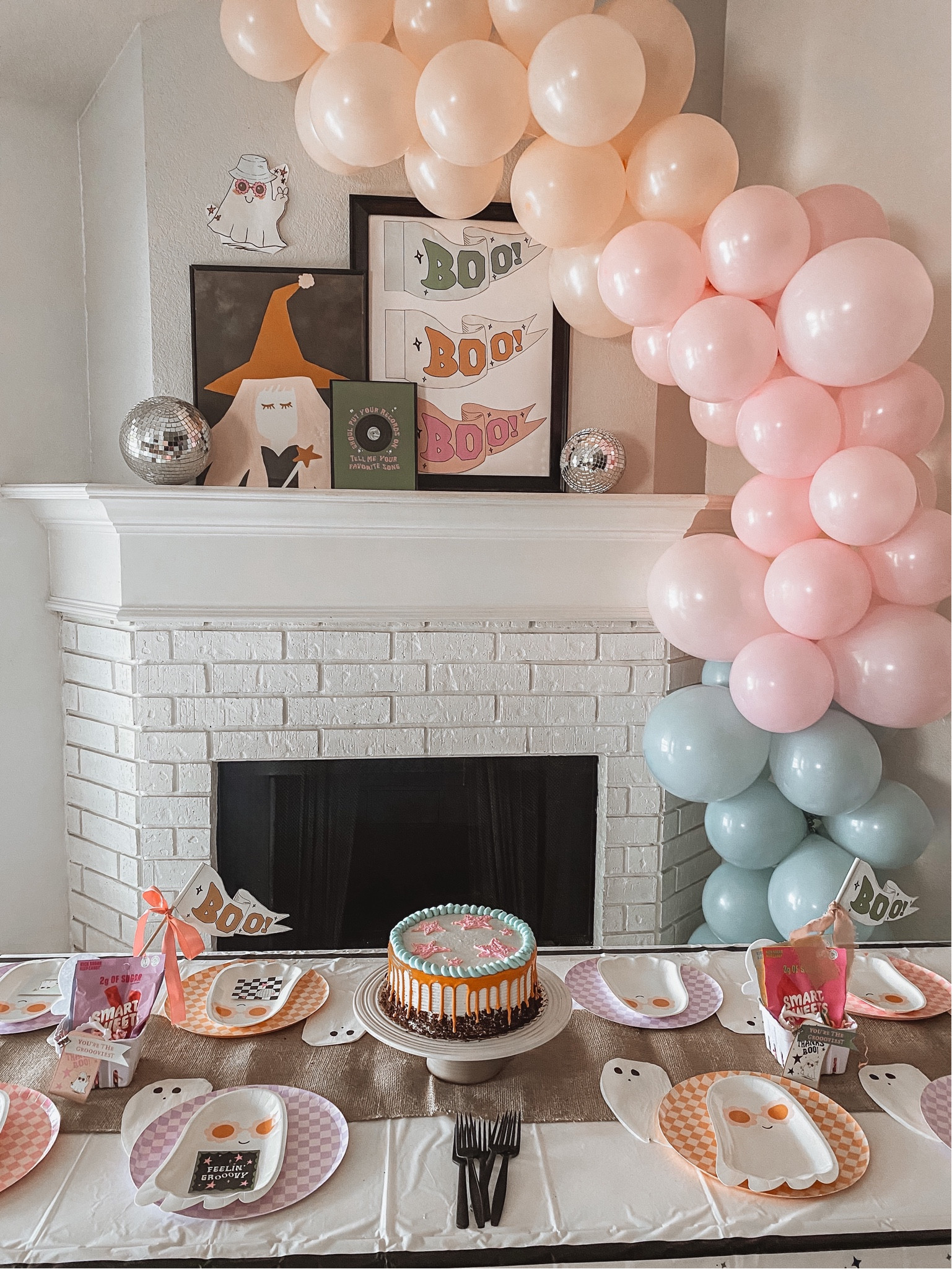 Retro Halloween ghost party 
Halloween party setup 
Balloon garland 
Boo bash 
Halloween party decorations 
Halloween party plates 

#LTKkids #LTKSeasonal #LTKHalloween