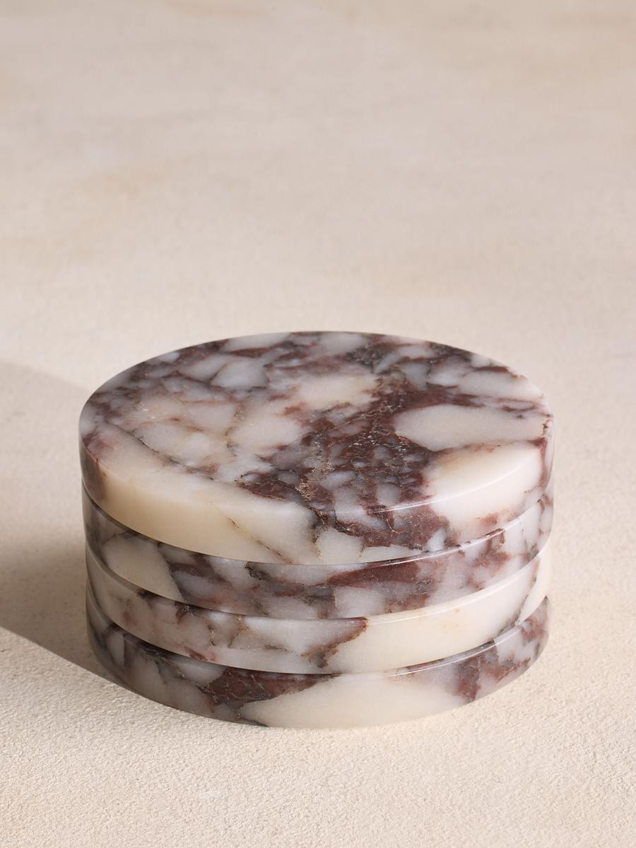 Hanson Coasters, Calacutta Viola Marble | Soho Home Ltd