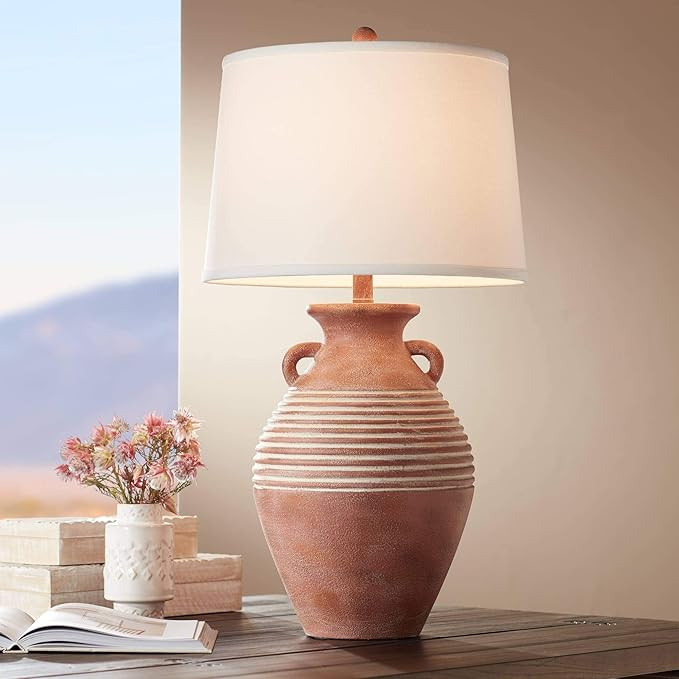 John Timberland Sierra Rustic Southwestern Style Jug Table Lamp 30" Tall Red Brown Sandstone Line... | Amazon (US)