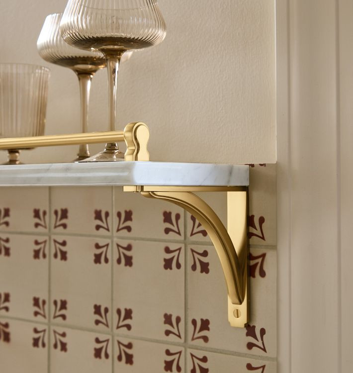 Lorraine Marble Shelf, Rail & Bracket Set | Rejuvenation