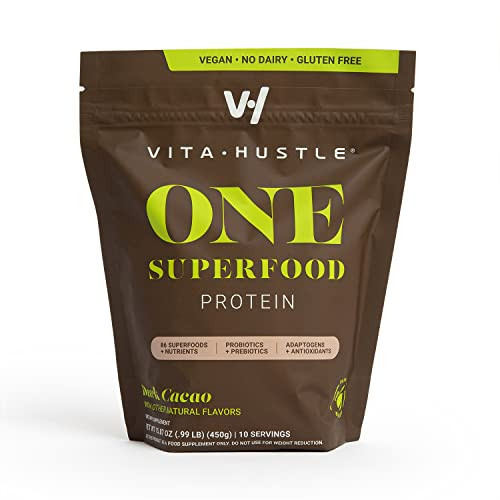 VitaHustle ONE Plant Based Protein Superfood + Greens (Chocolate Cacao, 10 Serving) | Amazon (US)