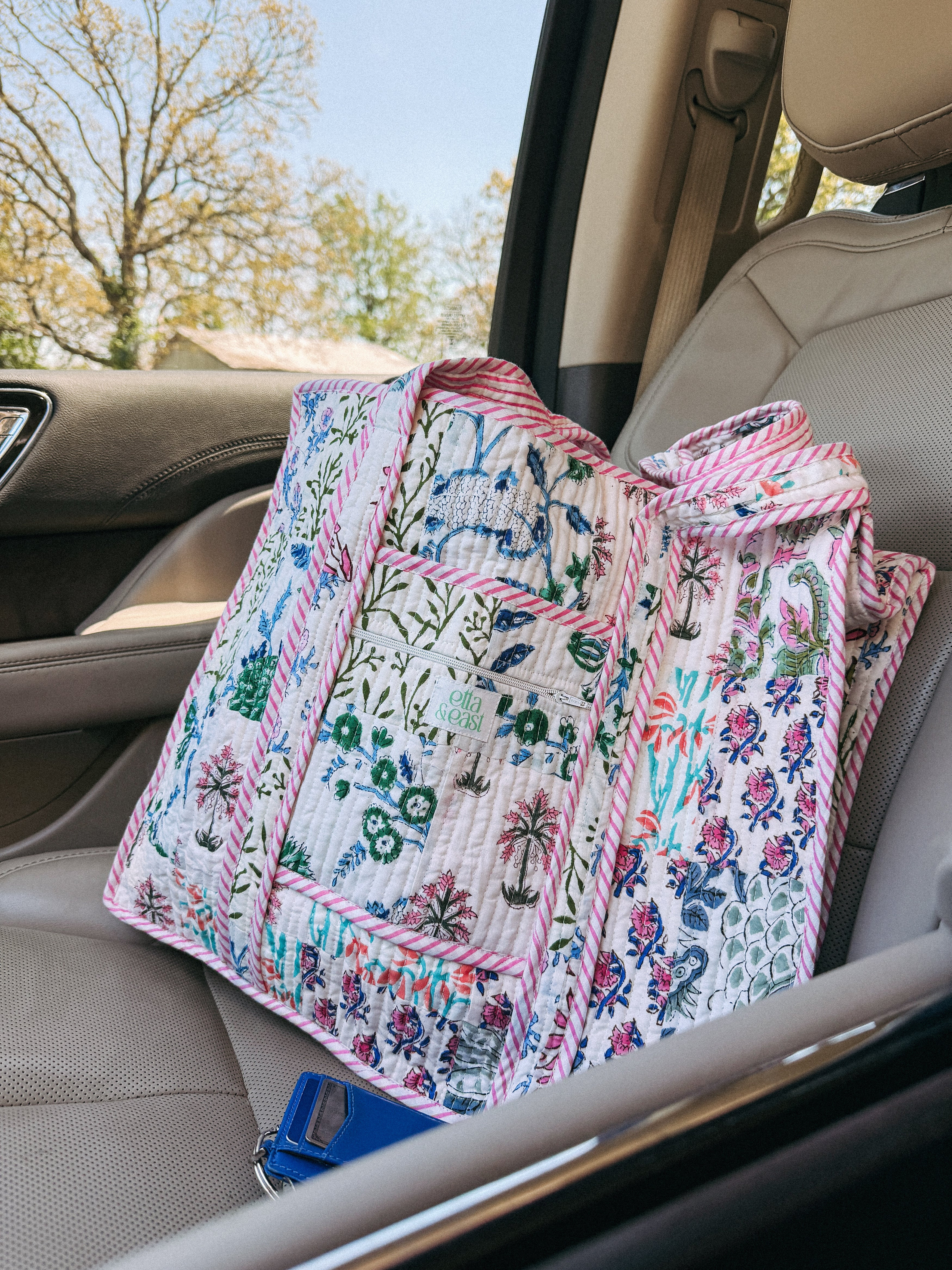 ETTA OG | quilted tote bag - pink / white | Etta & East