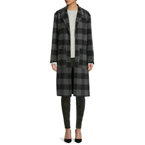 Jason Maxwell Women's A-line Faux Wool Duster Coat - Walmart.com | Walmart (US)