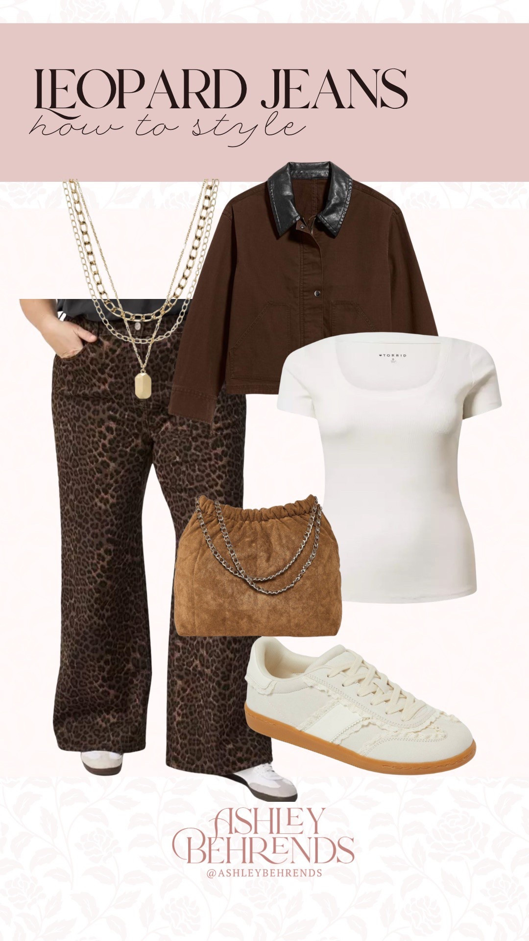 Leopard 🐆 print is always a yes for me, but these pants and brown jacket have me feeling fall 🍁🍂🍃. I love the wide leg of these jeans and the way they fit, a basic white tee and casual sneaker balance the look out and this handbag looks far more expensive that it is! 
Fall outfit inspiration, plus size fall outfit, how to style leopard jeans

#LTKPlusSize #LTKSeasonal #LTKSaleAlert