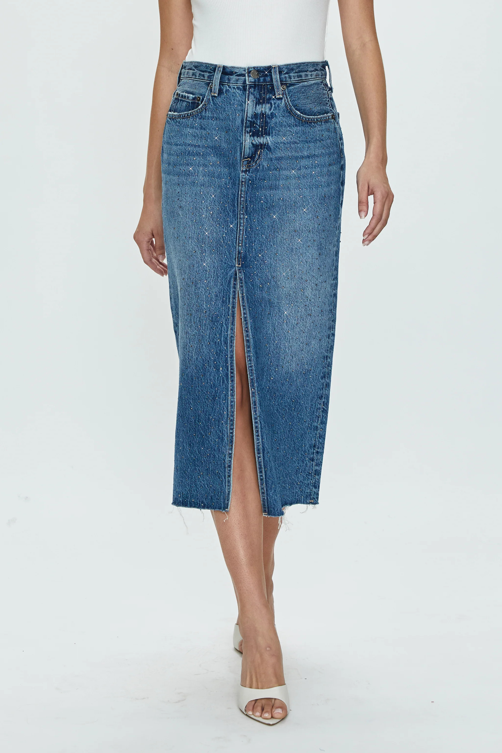 Alice Mid Skirt - Illuminating | Pistola Denim