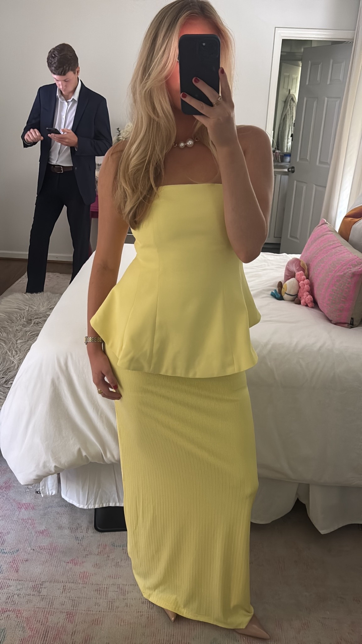 Dress isn't linkable but it is the Elliana Strapless Maxi Dress from Emelia The Label!!
-linked similar dress 

 #LTKParties #LTKFindsUnder100 #LTKStyleTip