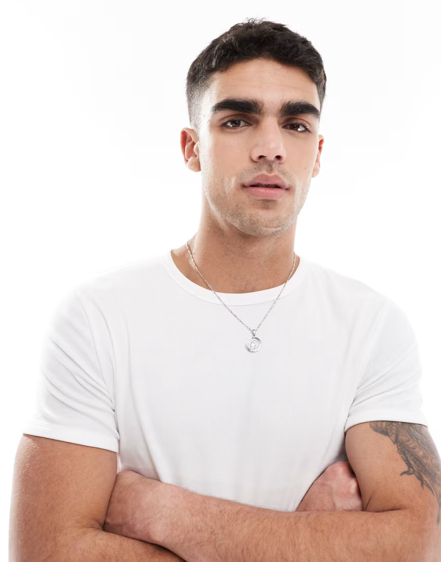 Bershka ribbed short sleeve t-shirt in white | ASOS (Global)