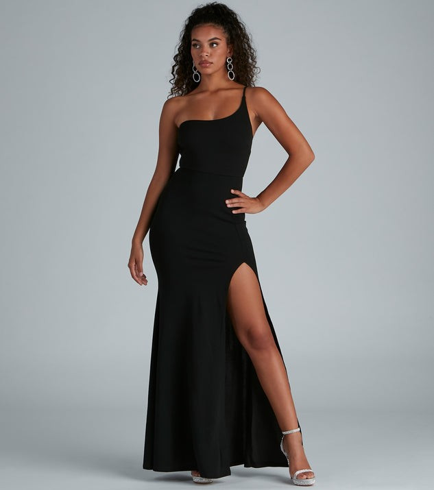 Fiona Formal One-Shoulder High Slit Dress | Windsor Stores