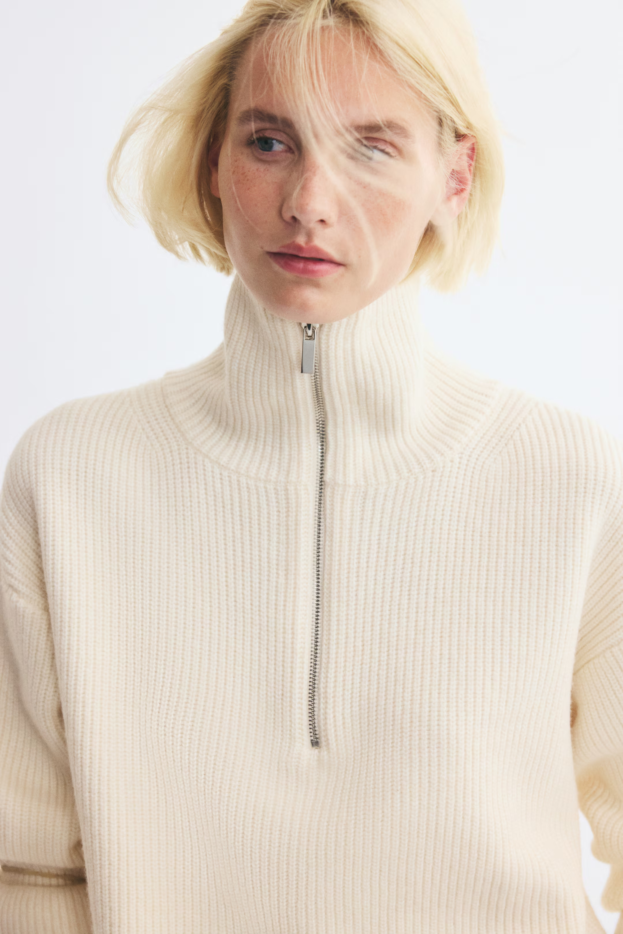 Langer Pullover mit Zipper | H&M (DE, AT, CH, NL, FI)