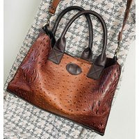 Brown Shoulder Bag Faux Crocodile Leather Tote Women's Bags | Etsy (US)