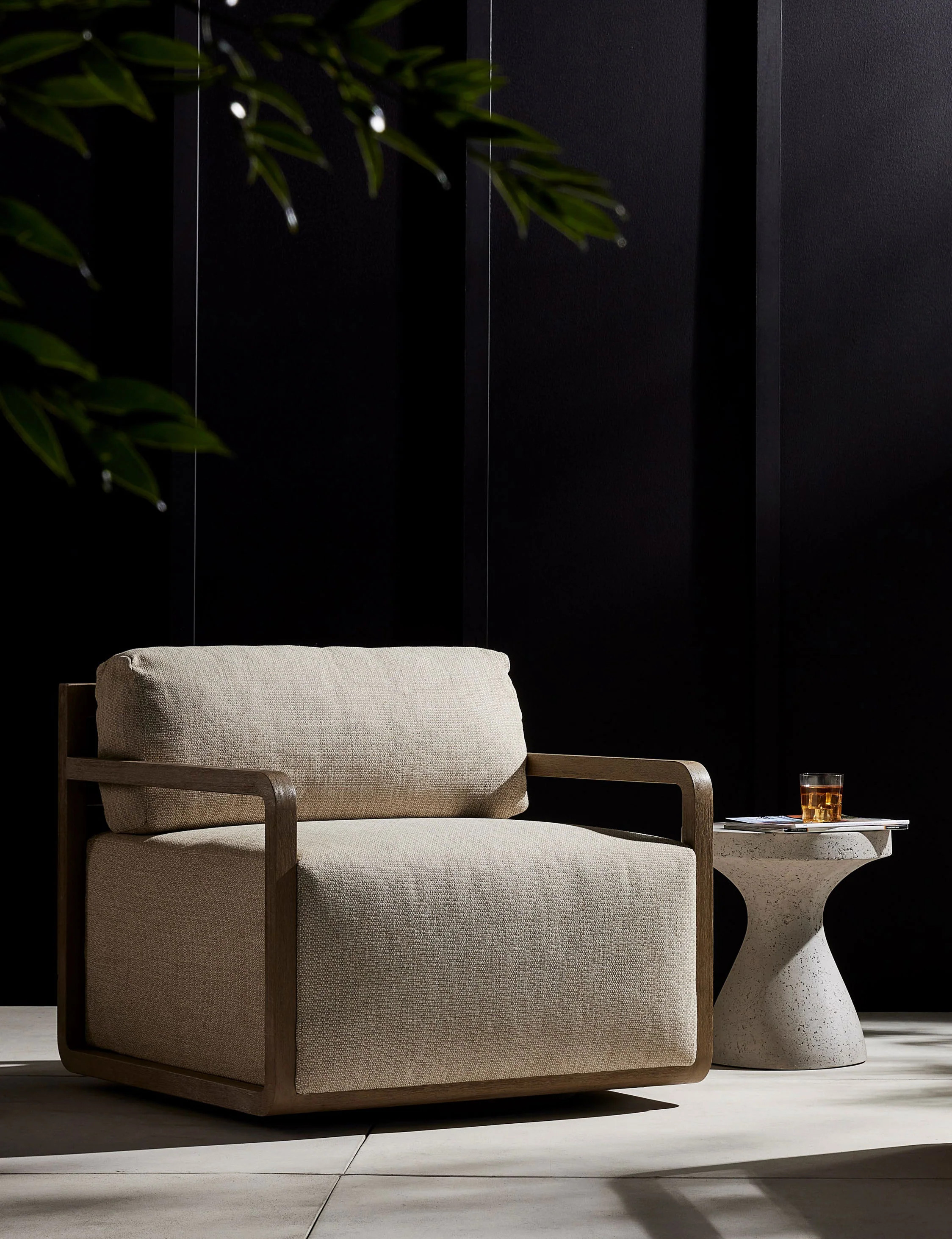 Tamika Indoor / Outdoor Swivel Chair | Lulu and Georgia 
