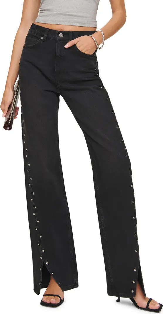 Reformation Cary Studded High Waist Slouchy Wide Leg Jeans | Nordstrom | Nordstrom