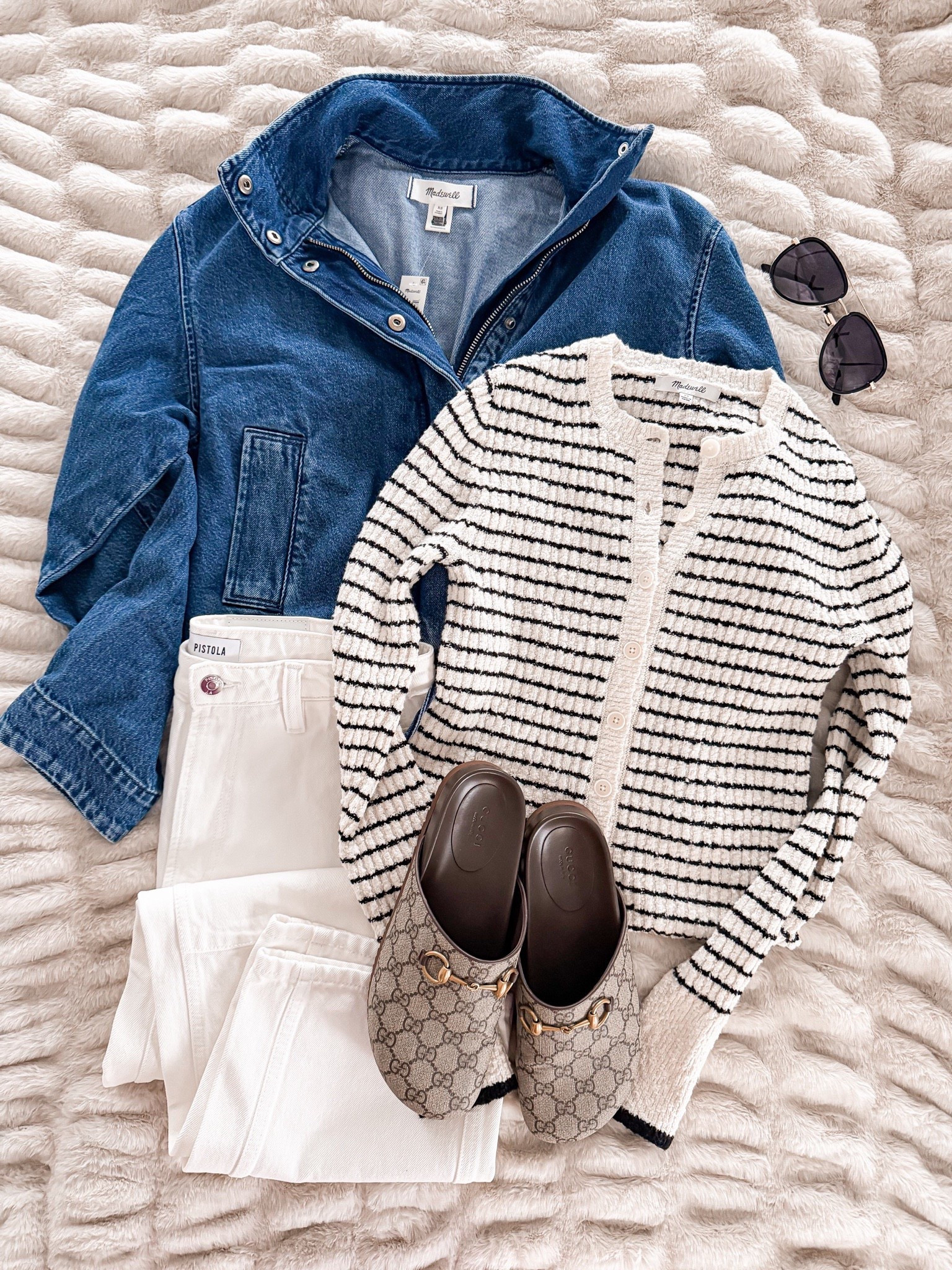 These spring layers will be on repeat. Wearing size xs in the denim jacket and top. 24 in the jeans 

#LTKootd #LTKOver40 #LTKSeasonal