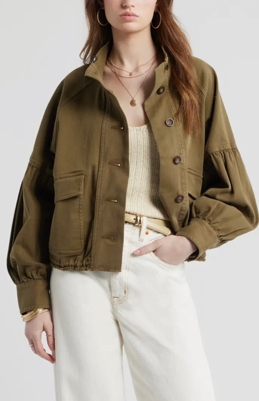 Green jacket
White jeans 
Jeans 


#LTKSeasonal #LTKootd