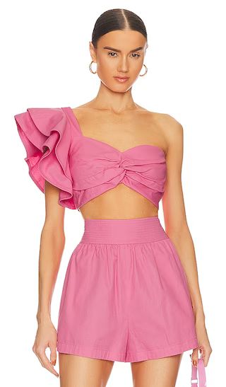 Zeha One Shoulder Bra Top in Calla Lily | Revolve Clothing (Global)