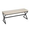 HOUSEHOLD ESSENTIALS The Harper Bench Cream and Black 14.57 in. Bedroom Bench with Boucle Upholstered Cushion HE1052 | The Home Depot