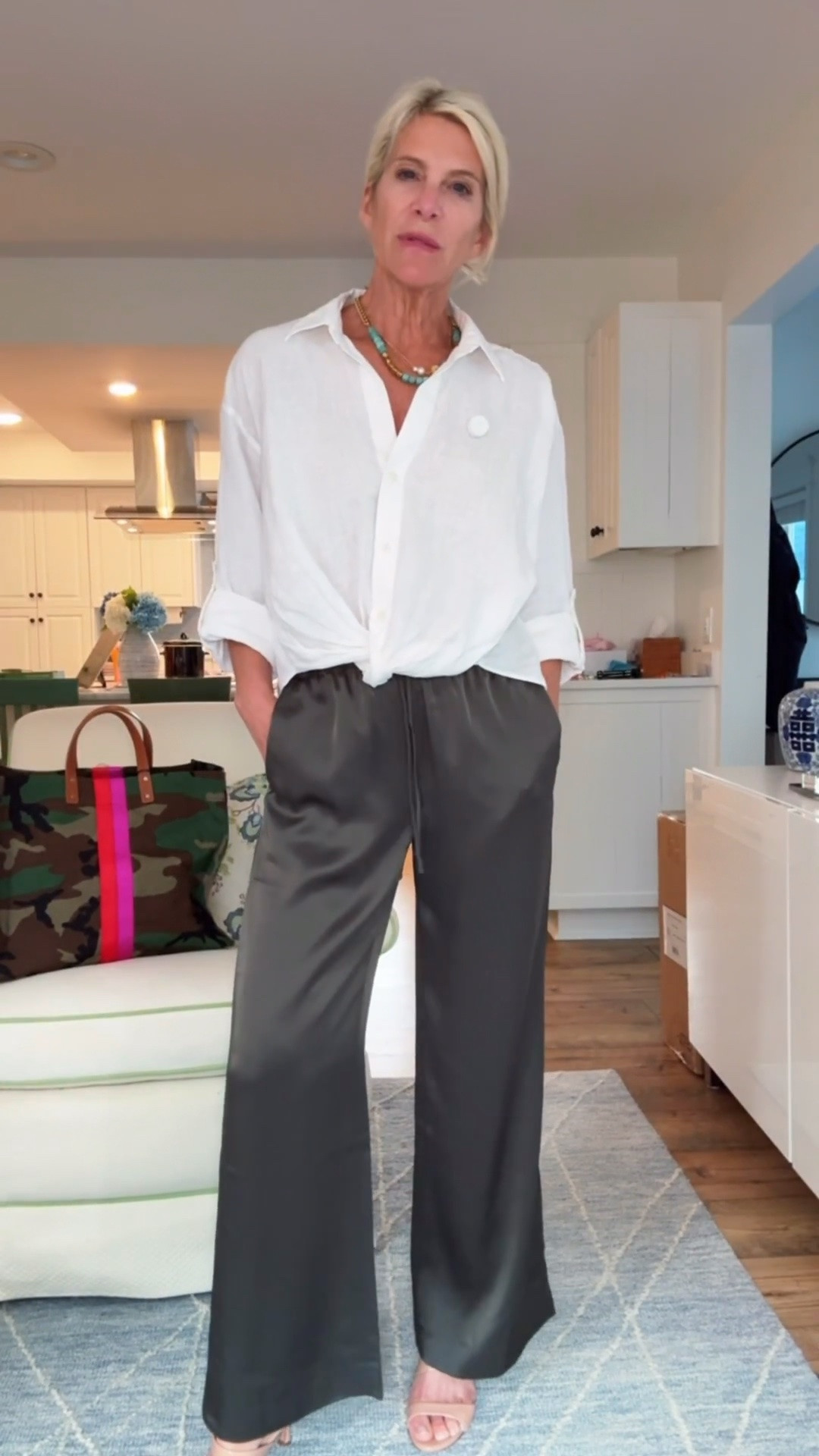 I’m wearing an XS in both the pants and the linen shirt.

These viral silk pants are one of those pieces you’ll reach for again and again. Dress them up for dinner, wear them casually with a linen button-down, or throw them on for travel, they’re comfortable, polished, and incredibly versatile.

❤️ Heart = Support my posts
📌 Save = Get sale & restock alerts
🛍️ Follow me on LTK for more effortless everyday style.

#LTKootd #LTKOver40 #LTKSeasonal