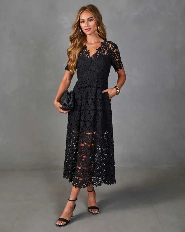 Garcelle Floral Lace Midi Dress | VICI