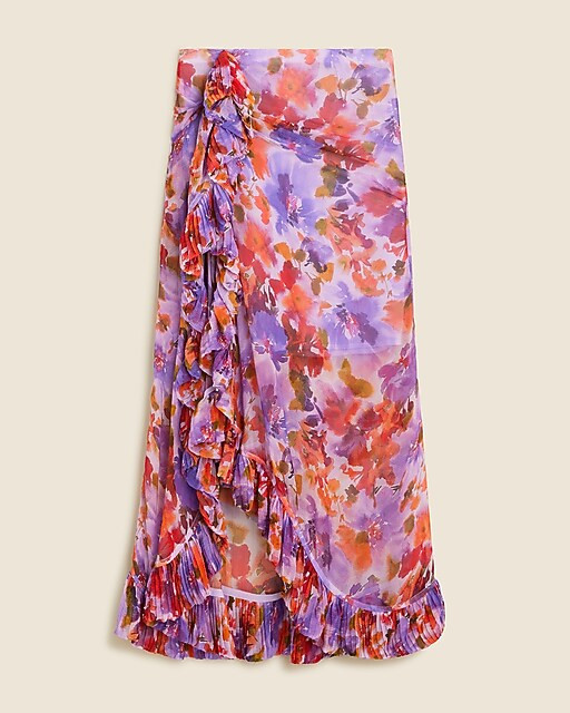 Collection chiffon ruffle skirt in floral | J. Crew US