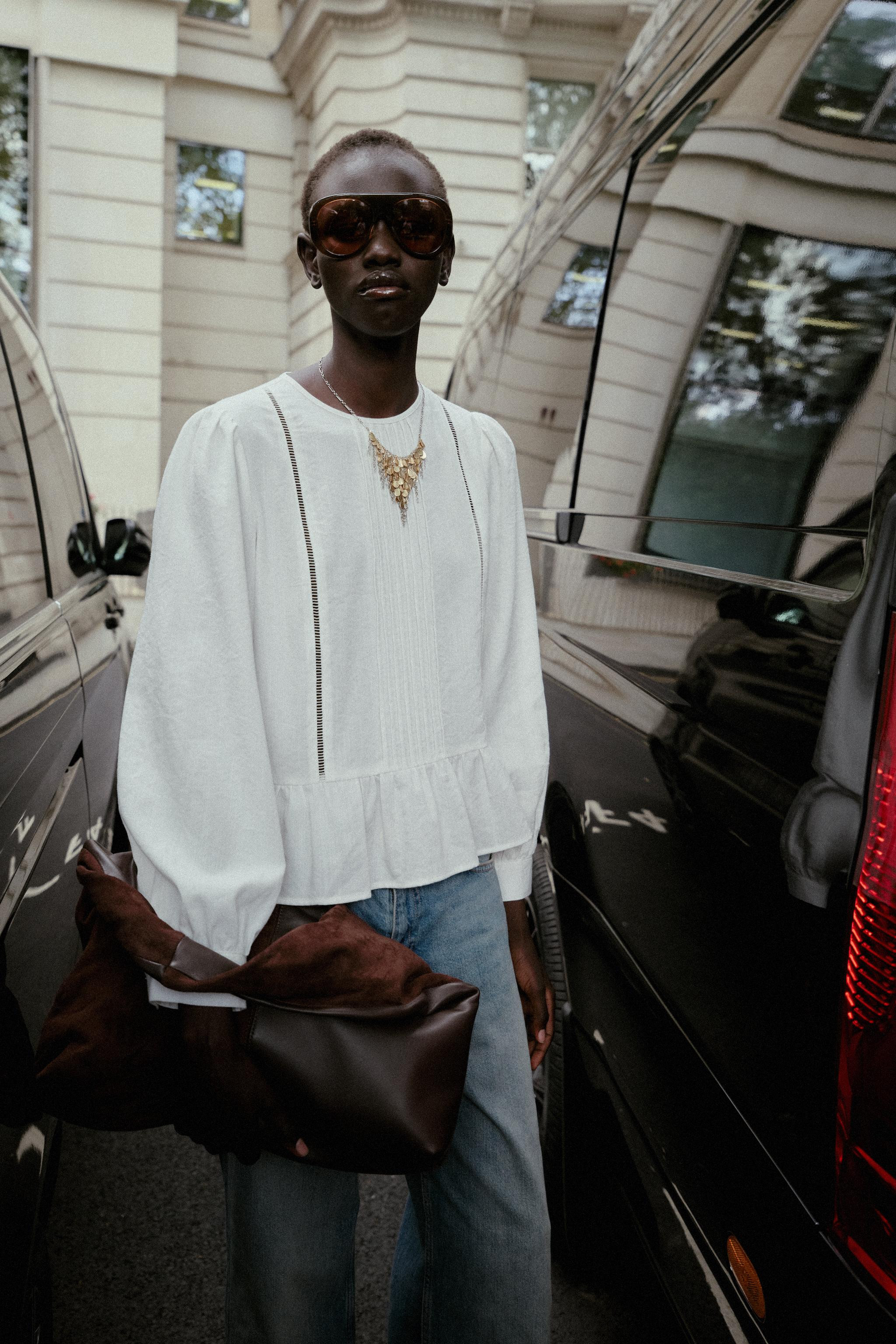 LACE TRIM PEPLUM BLOUSE | Zara US