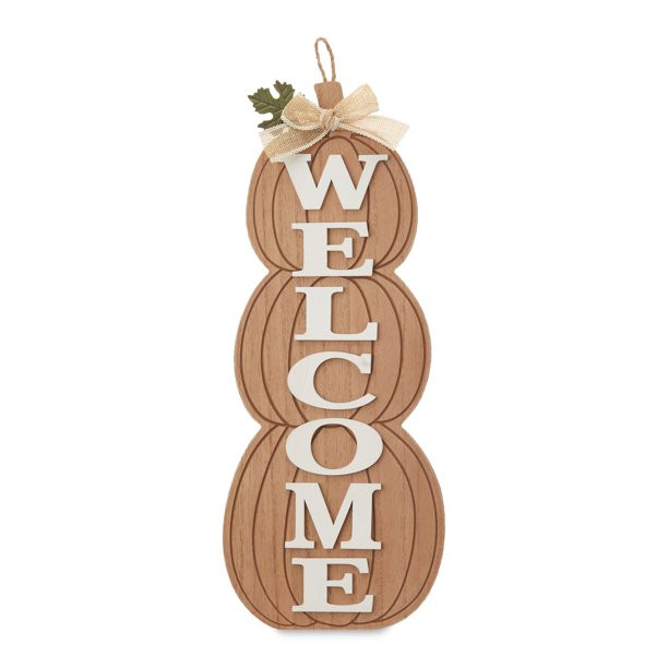 Way To Celebrate Harvest Wooden Pumpkin Wall Decor, Welcome | Walmart (US)