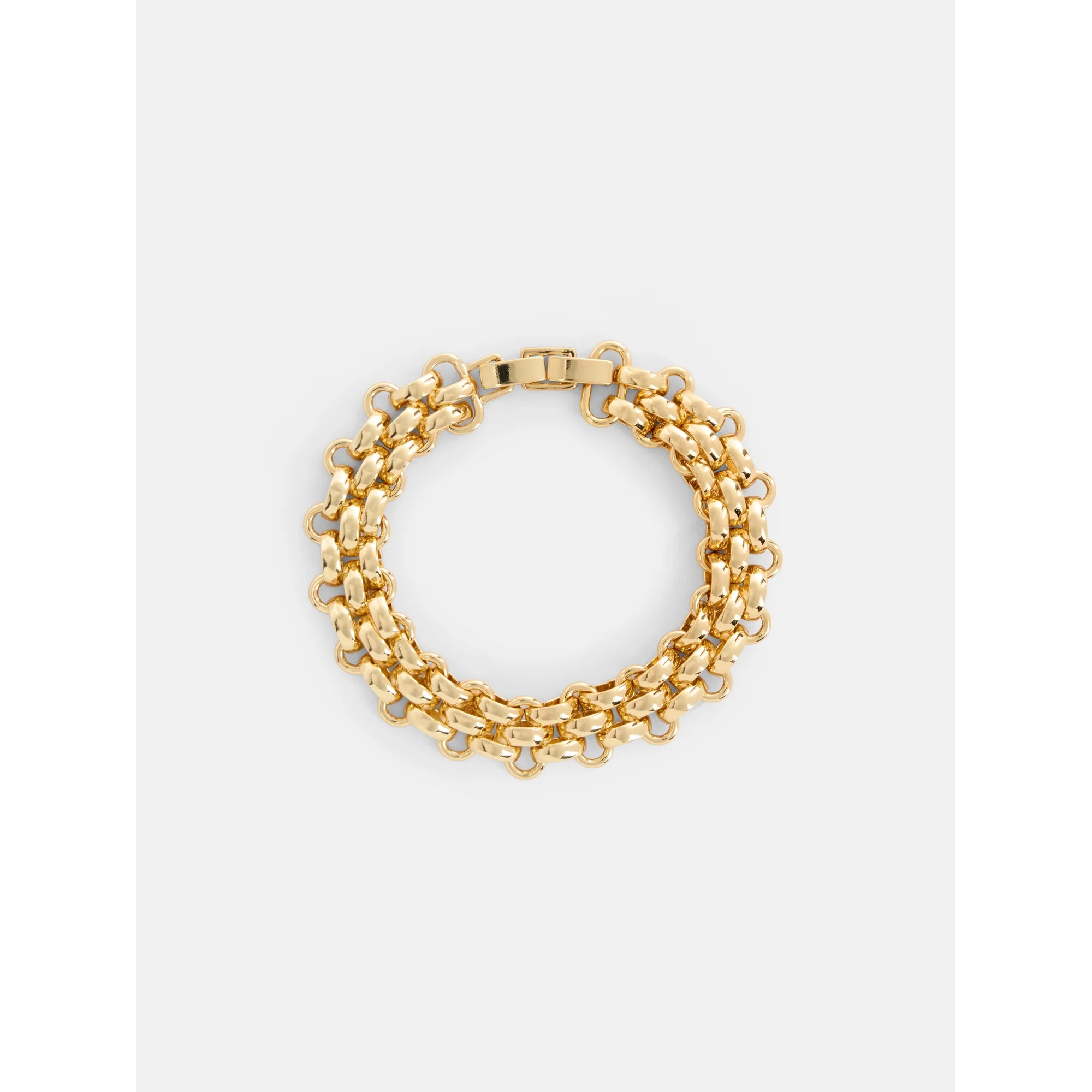 Free Assembly Women's Goldtone Chunky Link Bracelet, 7.5" + .5" Clasp | Walmart (US)