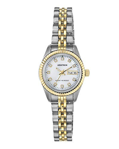 Armitron Women's 75/2475MOP Genuine Crystal Accented Two-Tone Bracelet Watch | Amazon (US)
