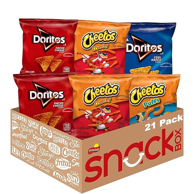 Frito-Lay Doritos & Cheetos Mix Variety Pack, Single Serve Snack Bags (Pack of 21) | Amazon (US)