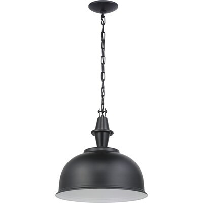 Progress Lighting Impress Black Industrial Dome Pendant Light | Lowe's