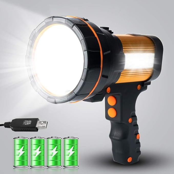 Super Bright Handheld Spotlight Flashlight LED High lumens Rechargeable, Most Powerful Spot Light... | Amazon (US)
