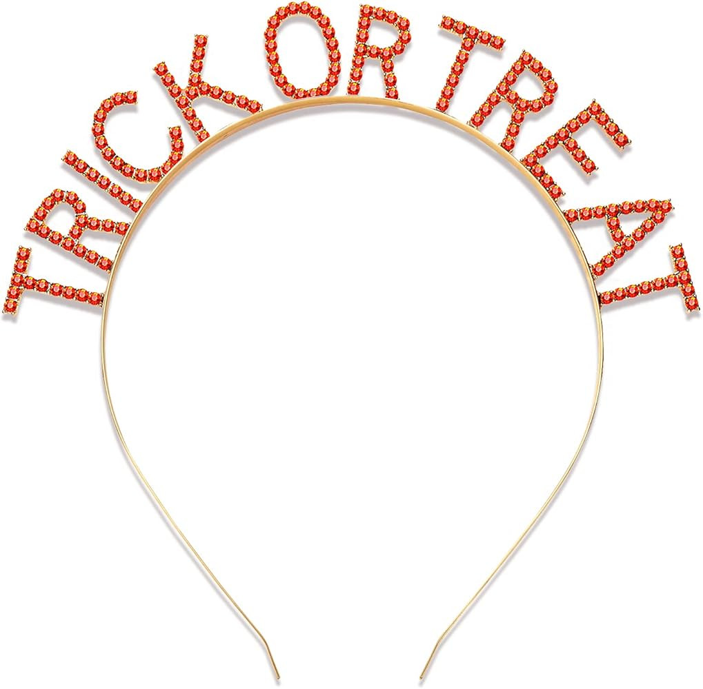 PHALIN Halloween Headbands Rhinestone Ghost Pumpkin Boo Hairbands for Women Costume Party Hair Ac... | Amazon (US)