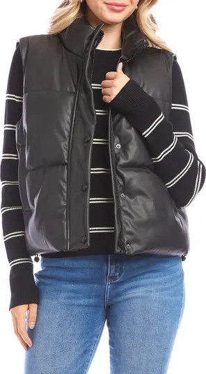 Quilted Faux Leather Puffer Vest | Nordstrom
