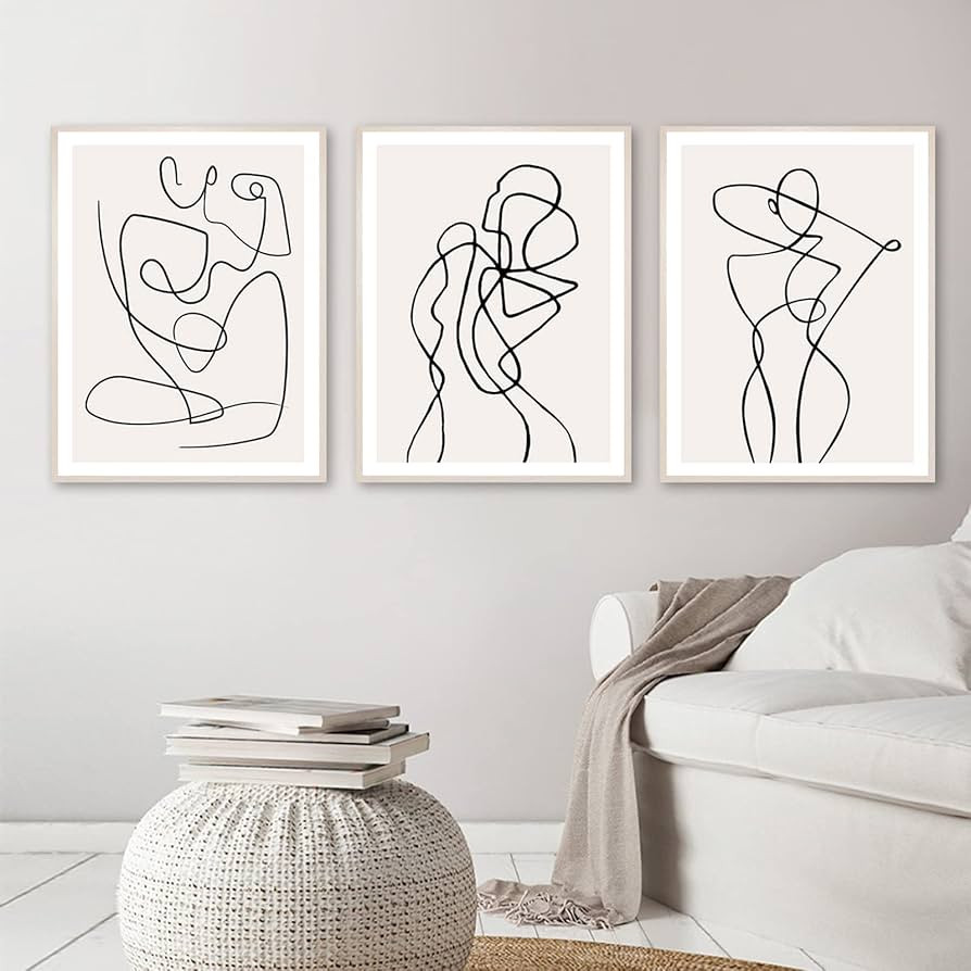 Minimalist Abstract Woman Wall Art Line Drawing Minimalist Line Wall Art Woman Line Couples Poste... | Amazon (US)