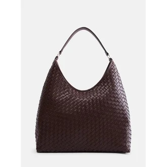 Scenario Women's Faux Leather Woven Hobo Shoulder Bag, Warm Chocolate | Walmart (US)