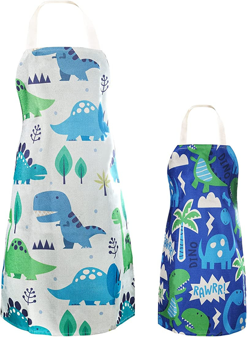 WOSHOP Cotton Parent Child Apron Adjustable Canvas Aprons for Boys Girls Children Bib Aprons for ... | Amazon (US)