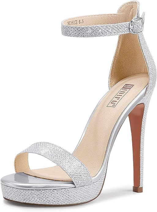 IDIFU Women's Stiletto High Heel Sandals Platform Open Toe Ankle Strap Dress Shoes for Women Brid... | Amazon (US)