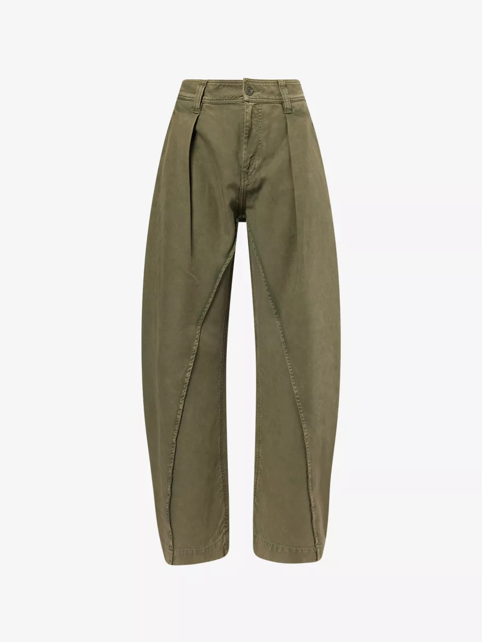Twisted Seam Wide-Leg Cotton Trousers | Selfridges