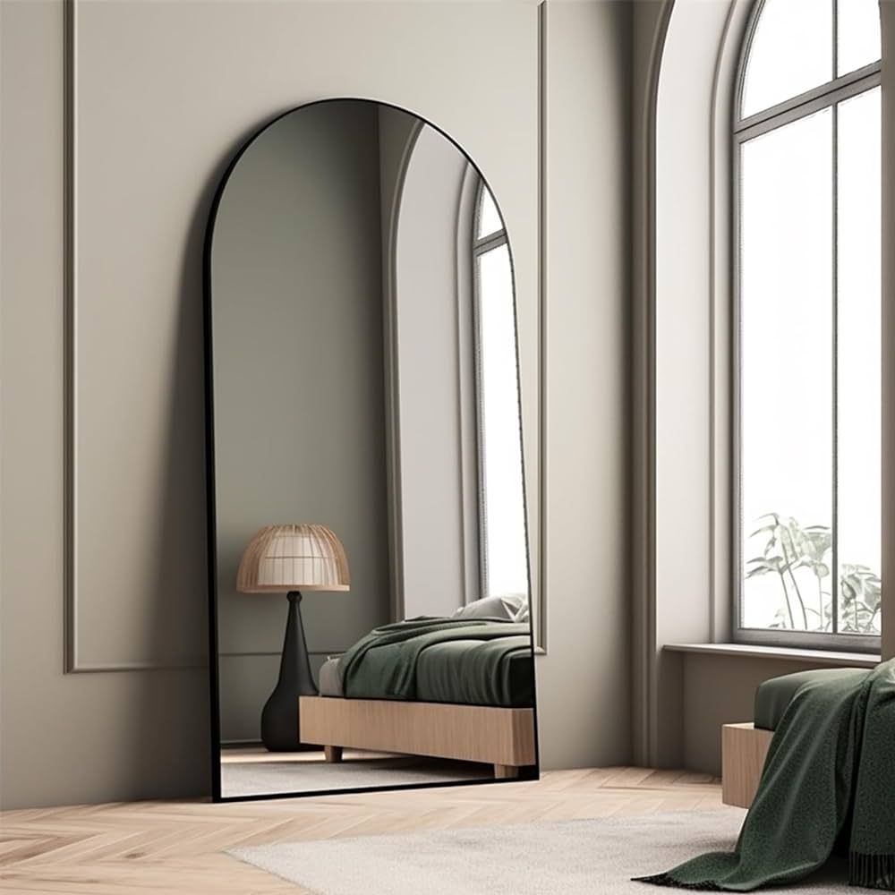 ABSWHLM Arched Full Length Mirror 71"x32" with Stand Aluminum Alloy Frame Floor Large Mirror for ... | Amazon (US)