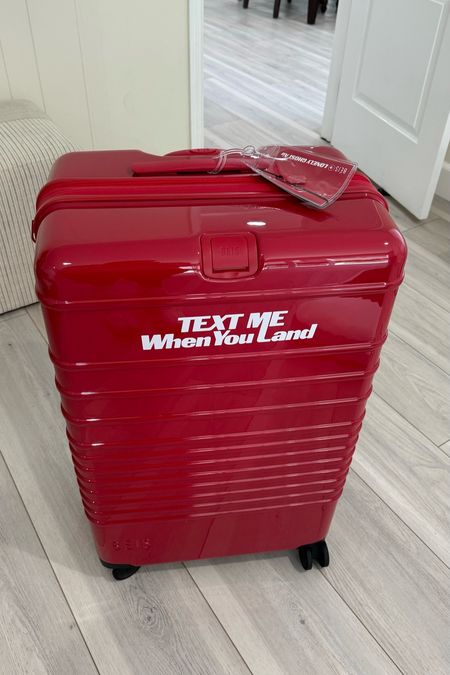 I am OBSESSED with my new suitcase!!!!!! The red is so beautiful & I love the saying on it! So cool and chic! And it also comes with 2 laundry bags inside + a tsa approved lock on the outside, as well as a thing to measure if your bag is overweight! And it comes in a carry on size and medium as well! 

#LTKTravel #LTKGiftGuide #LTKStyleTip