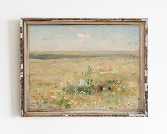 Vintage Colorful Art Print Nature Painting Vintage French - Etsy | Etsy (US)