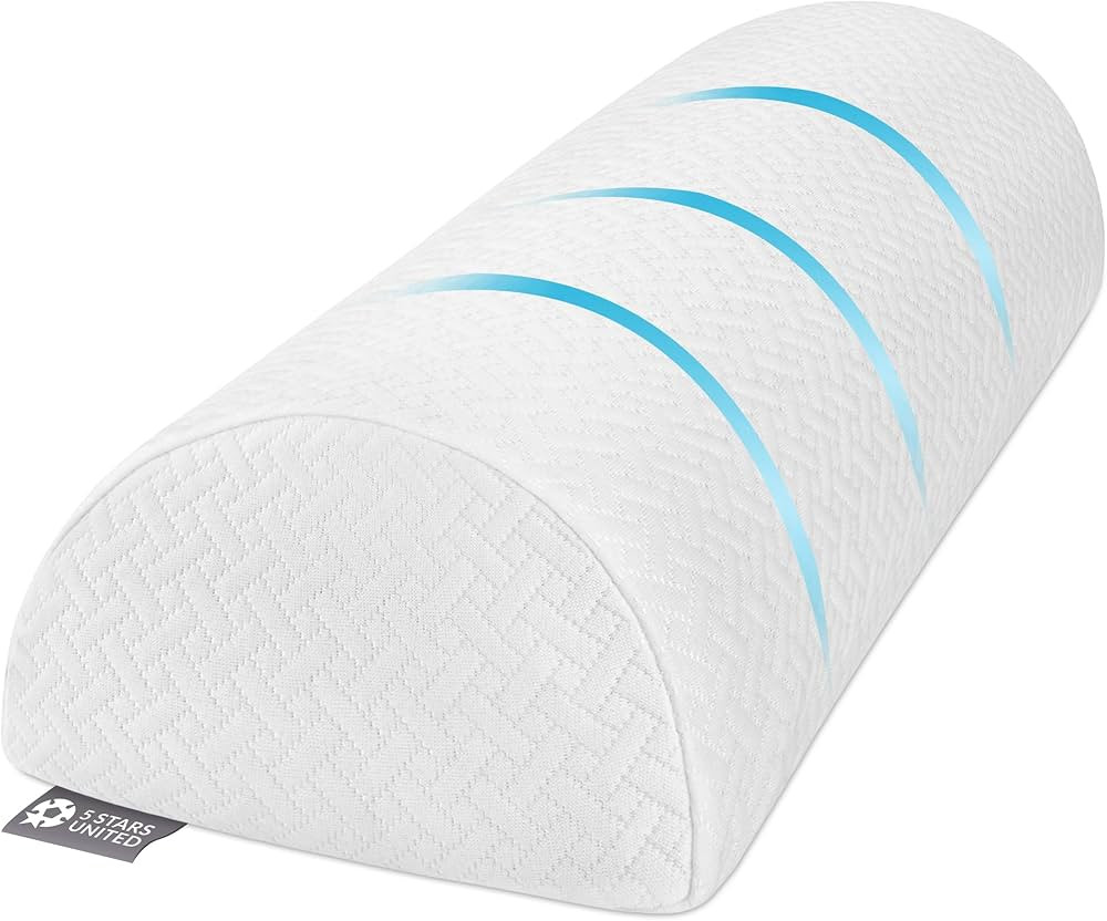 5 STARS UNITED Knee Pillow for Back Sleeping - Memory Foam Bolster Pillow for Legs and for Back P... | Amazon (US)