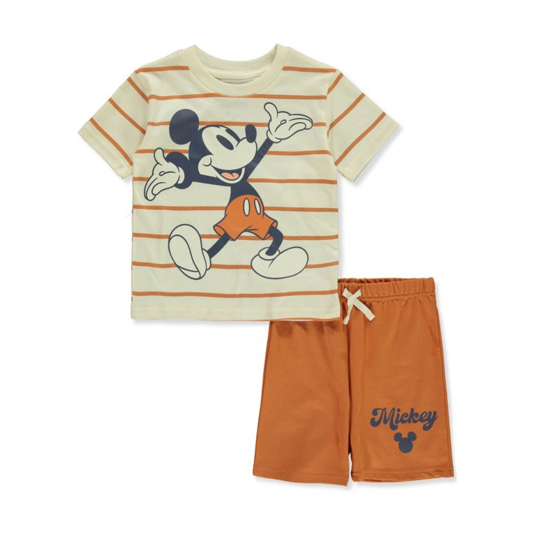 Disney Mickey Mouse Boys' 2-Piece Classic Shorts Set outfit - white, 2t (Toddler) | Walmart (US)