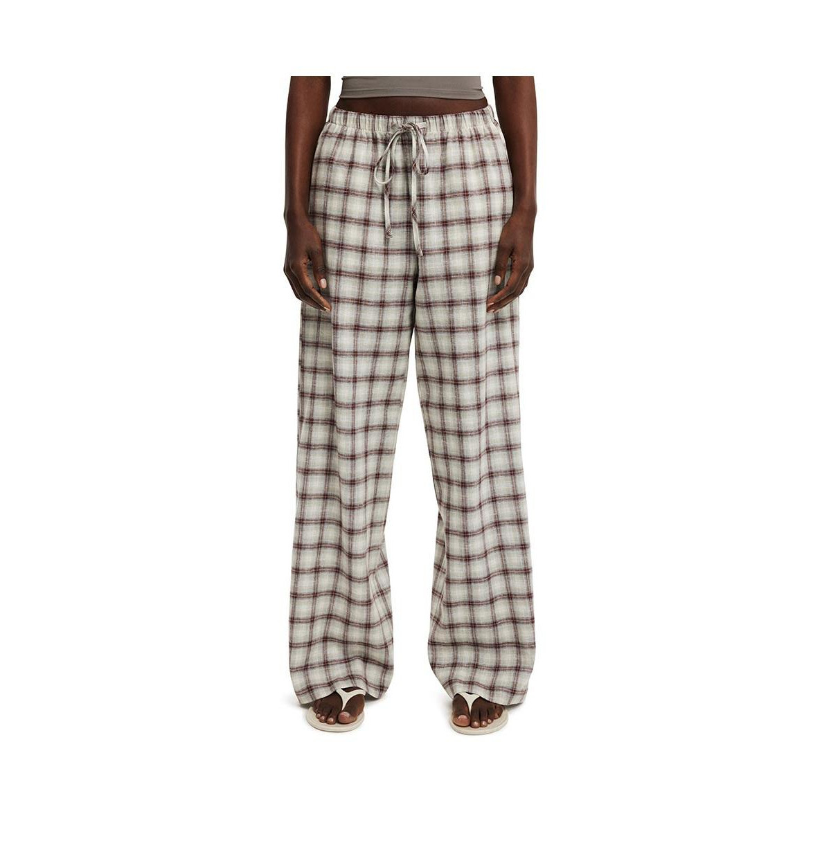 Cotton On Women's Haven Wide Leg Pant - Claire check dark oak | Macy's