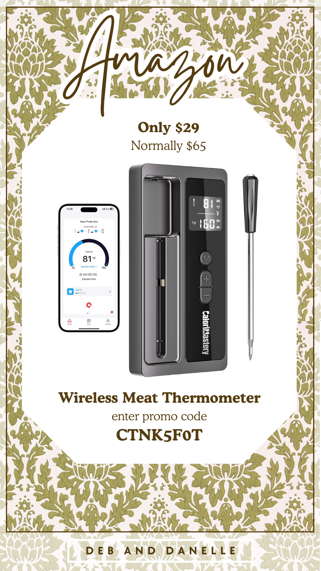 Gift idea of the day: This Bluetooth Wireless Meat Thermometer is currently one of the deal of the day items on Amazon. This would be an excellent stocking stuffer or gift for him.  

 #LTKGiftGuide #LTKfoodie #LTKHome